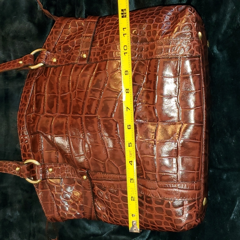 Michael Rome brown croco embossed leather bag NWOT